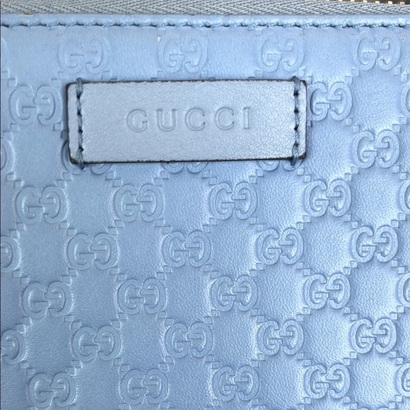 Gucci Guccissima Periwinkle Blue Zippy Wallet - Picture 2 of 9